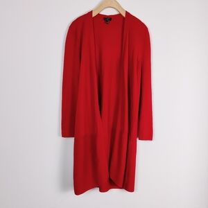 Talbots Women's Merino Wool Open Front Cardigan in Red Size Medium
